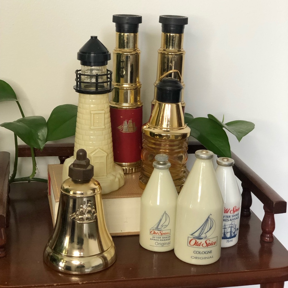 Vintage Old Spice Nautical Decanter Lot of 8